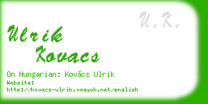 ulrik kovacs business card