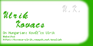 ulrik kovacs business card